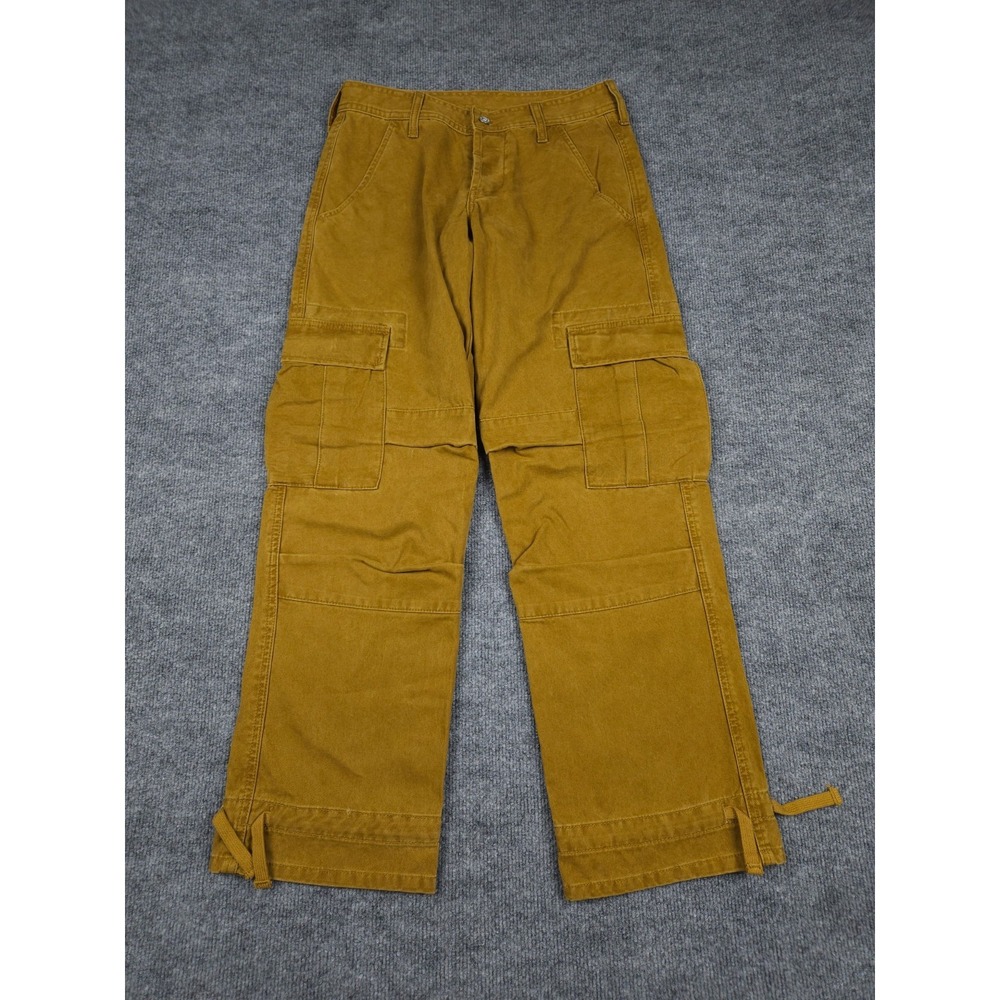 Sundance Cargo Double Knee Pants Women's P4 (27 x 29) Wide Leg Canvas Cotton